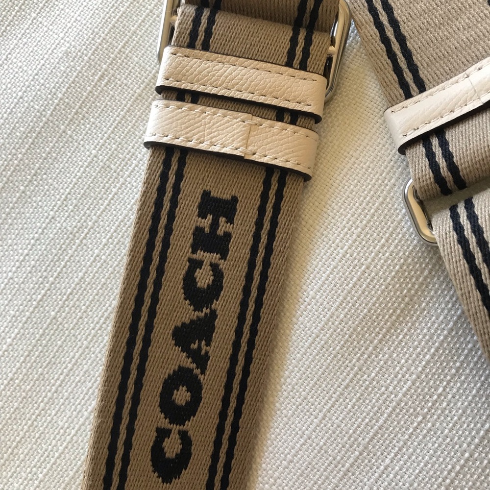 Coach Beige and Black Logo Webbing Strap - Picture 8 of 10